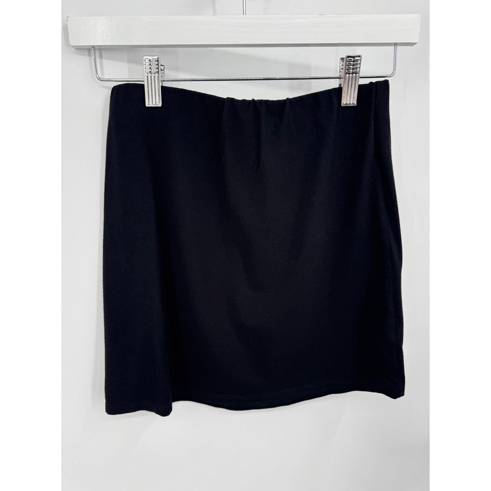 Reformation Mini Skirt Women Small Black Elastic Waist Thin Tencel‎ Knit